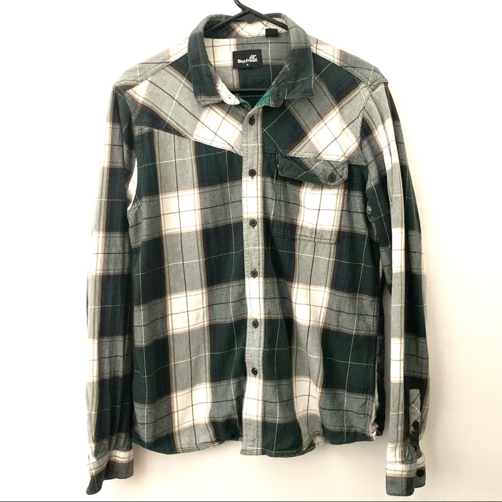 Box Fresh Plaid Button Down Long Sleeve Shirt